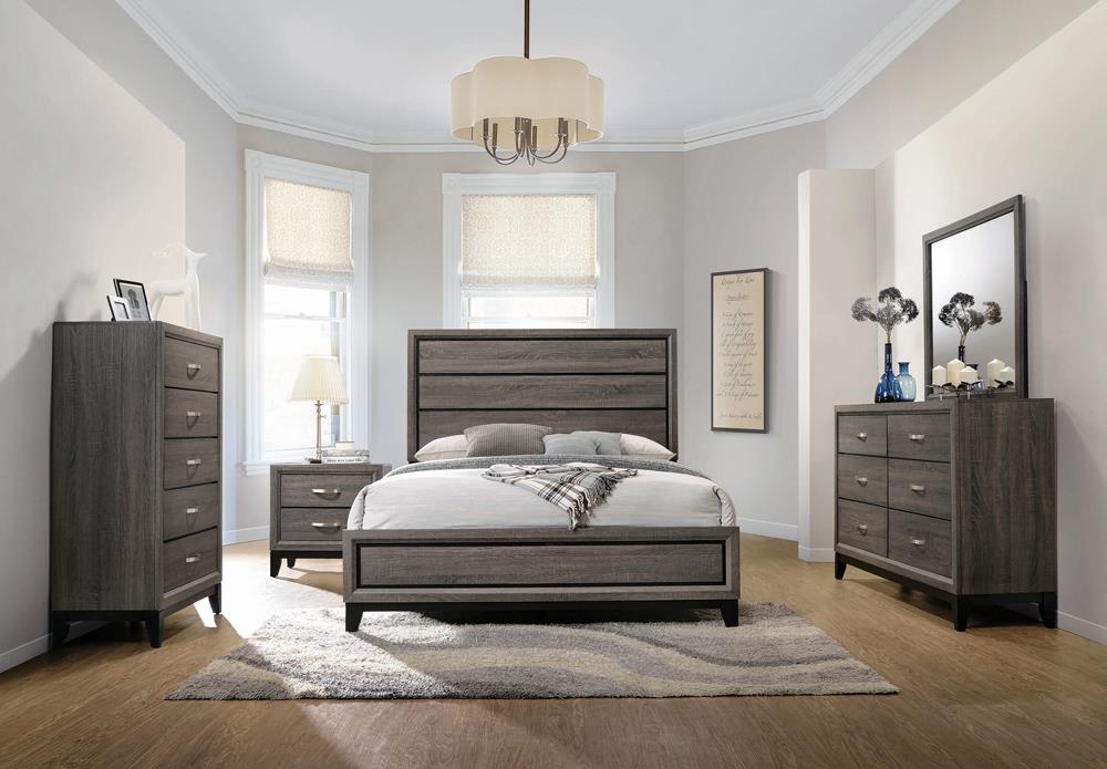 Watson Eastern King & Queen Bed Grey Oak and Black - Furniture Land (Milwaukee, WI)