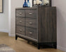 Watson 6-drawer Dresser Grey Oak and Black - Furniture Land (Milwaukee, WI)
