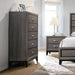 Watson 5-drawer Chest Grey Oak and Black - Furniture Land (Milwaukee, WI)