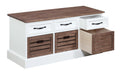 Alma 3-drawer Storage Bench Weathered Brown and White - Furniture Land (Milwaukee, WI)