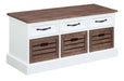Alma 3-drawer Storage Bench Weathered Brown and White - Furniture Land (Milwaukee, WI)
