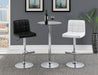 Lenny Adjustable Bar Stools Chrome and White (Set of 2) - Furniture Land (Milwaukee, WI)