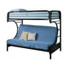 Montgomery Twin Over Futon Bunk Bed Glossy Black - Furniture Land (Milwaukee, WI)