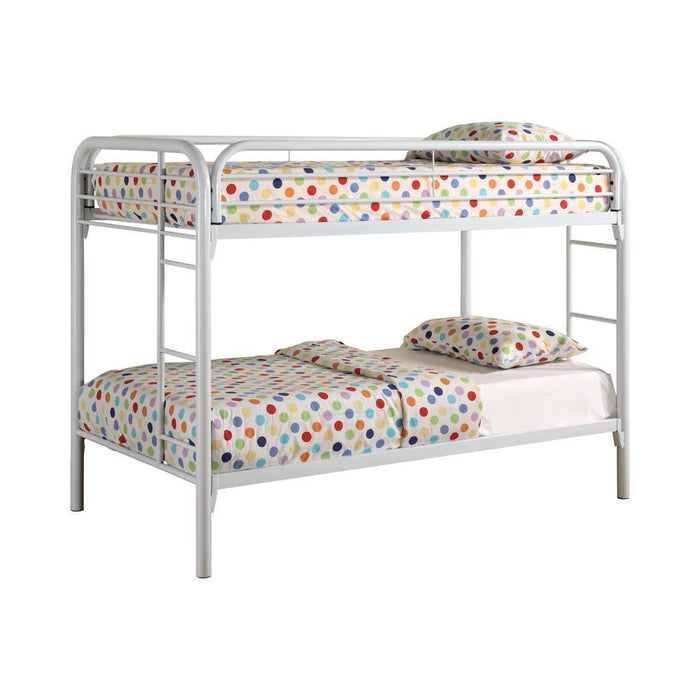 Morgan Twin Over Twin Bunk Bed Black & White - Furniture Land (Milwaukee, WI)