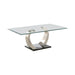Pruitt Glass Top Coffee Table Clear and Satin - Furniture Land (Milwaukee, WI)