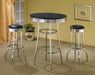 Theodore Round Bar Table Black and Chrome - Furniture Land (Milwaukee, WI)