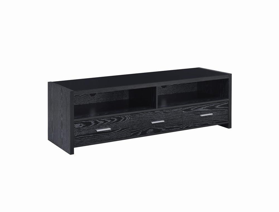 Alton 62" 3-drawer TV Console Black Oak - Furniture Land (Milwaukee, WI)