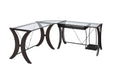 Monterey 3-piece L-shaped Computer Desk Set Cappuccino - Furniture Land (Milwaukee, WI)