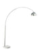 Krester Arched Floor Lamp Brushed Steel and Chrome - Furniture Land (Milwaukee, WI)