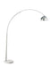 Krester Arched Floor Lamp Brushed Steel and Chrome - Furniture Land (Milwaukee, WI)