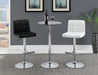 Lenny Adjustable Bar Stools Chrome and Black (Set of 2) - Furniture Land (Milwaukee, WI)