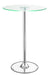 Thea LED Bar Table Chrome and Clear - Furniture Land (Milwaukee, WI)