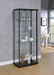Delphinium 5-shelf Glass Curio Cabinet Black and Clear - Furniture Land (Milwaukee, WI)