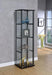 Cyclamen 4-shelf Glass Curio Cabinet Black and Clear - Furniture Land (Milwaukee, WI)