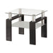 Dyer Tempered Glass End Table with Shelf Black - Furniture Land (Milwaukee, WI)