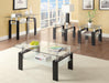 Dyer Tempered Glass Coffee Table with Shelf Black - Furniture Land (Milwaukee, WI)