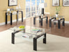 Dyer Tempered Glass Sofa Table with Shelf Black - Furniture Land (Milwaukee, WI)