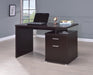 Irving 2-drawer Office Desk with Cabinet Cappuccino - Furniture Land (Milwaukee, WI)
