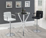 Palomar Adjustable Height Bar Stool White and Chrome - Furniture Land (Milwaukee, WI)