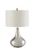 Junko Drum Shade Table Lamp Chrome and White - Furniture Land (Milwaukee, WI)