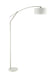 Moniz Adjustable Arched Arm Floor Lamp Chrome and White - Furniture Land (Milwaukee, WI)