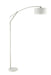 Moniz Adjustable Arched Arm Floor Lamp Chrome and White - Furniture Land (Milwaukee, WI)