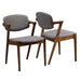 Malone Dining Side Chairs Grey and Dark Walnut (Set of 2) - Furniture Land (Milwaukee, WI)