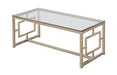 Merced Rectangle Glass Top Coffee Table Nickel - Furniture Land (Milwaukee, WI)