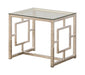 Merced Square Tempered Glass Top End Table Nickel - Furniture Land (Milwaukee, WI)