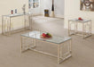 Merced Square Tempered Glass Top End Table Nickel - Furniture Land (Milwaukee, WI)
