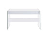 Dobrev 2-drawer Writing Desk Glossy White and Clear - Furniture Land (Milwaukee, WI)