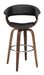 Zion Upholstered Swivel Bar Stool Walnut and Black - Furniture Land (Milwaukee, WI)