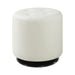 Bowman Round Upholstered Ottoman White - Furniture Land (Milwaukee, WI)