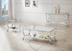 Saide Rectangular Sofa Table with Mirrored Shelf Chrome - Furniture Land (Milwaukee, WI)