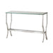 Saide Rectangular Sofa Table with Mirrored Shelf Chrome - Furniture Land (Milwaukee, WI)