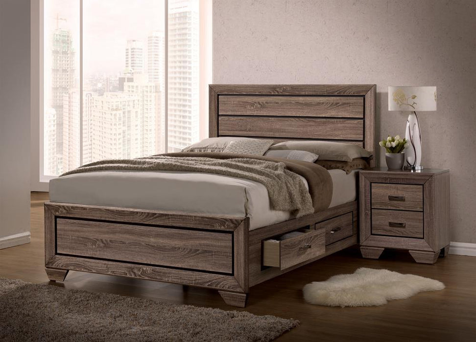 Kauffman California King, E.king, & Queen Panel Bed Washed Taupe - Furniture Land (Milwaukee, WI)