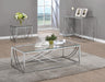 Lille Glass Top Rectangular Sofa Table Accents Chrome - Furniture Land (Milwaukee, WI)