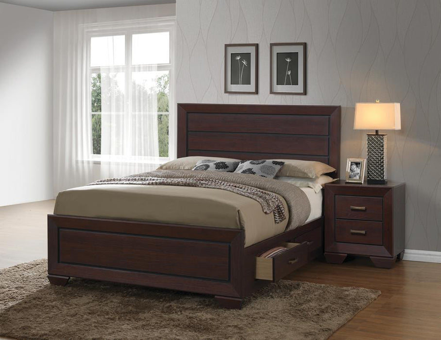 Kauffman California King, Eastren King, & Queen Panel Bed Dark Cocoa - Furniture Land (Milwaukee, WI)