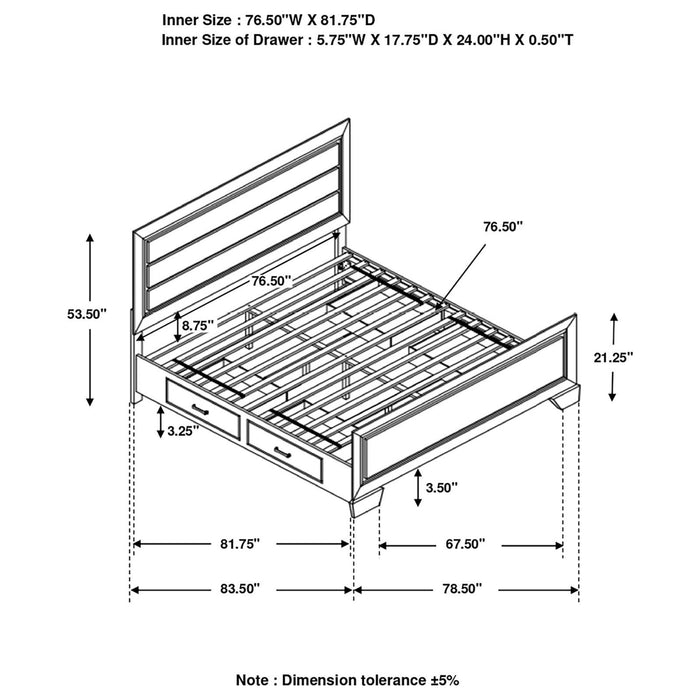 Kauffman California King, Eastren King, & Queen Panel Bed Dark Cocoa - Furniture Land (Milwaukee, WI)