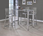 Tolbert Bar Table with Glass Top Chrome - Furniture Land (Milwaukee, WI)