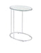 Kyle Oval Snack Table Chrome and Clear - Furniture Land (Milwaukee, WI)