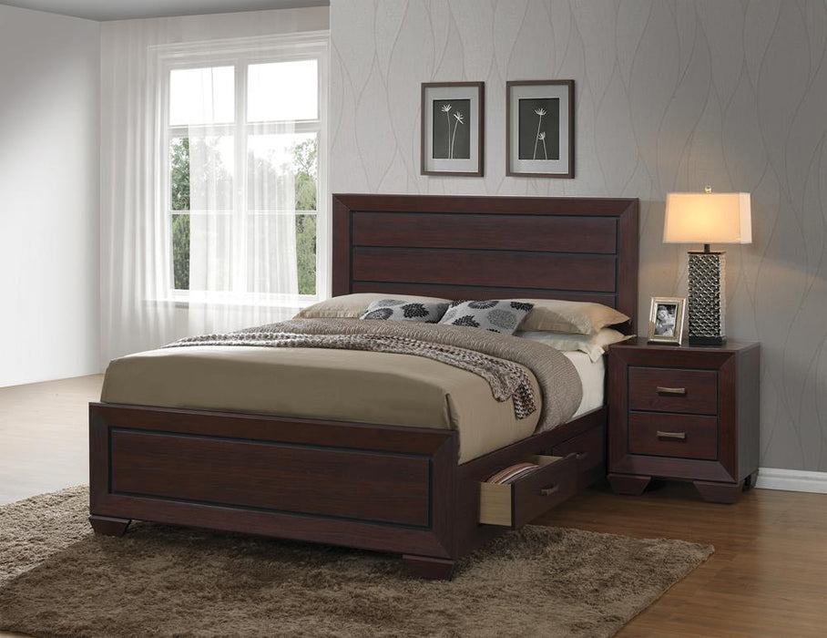 Kauffman California King, Eastren king, & Queen Storage Bed Dark Cocoa - Furniture Land (Milwaukee, WI)