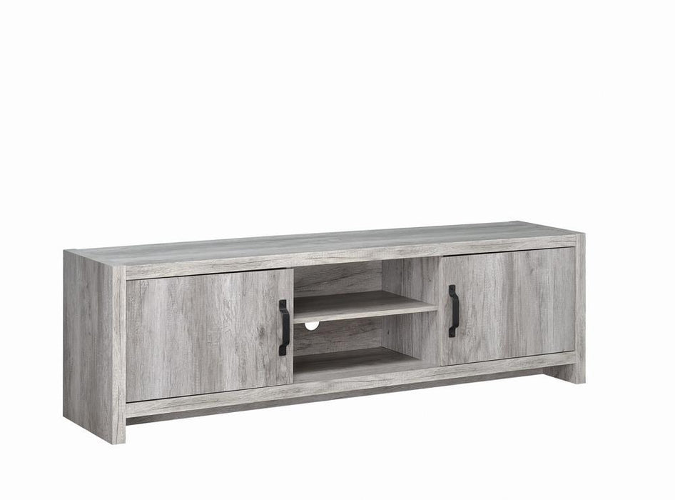 Burke 2-drawer TV Console Grey Driftwood - Furniture Land (Milwaukee, WI)