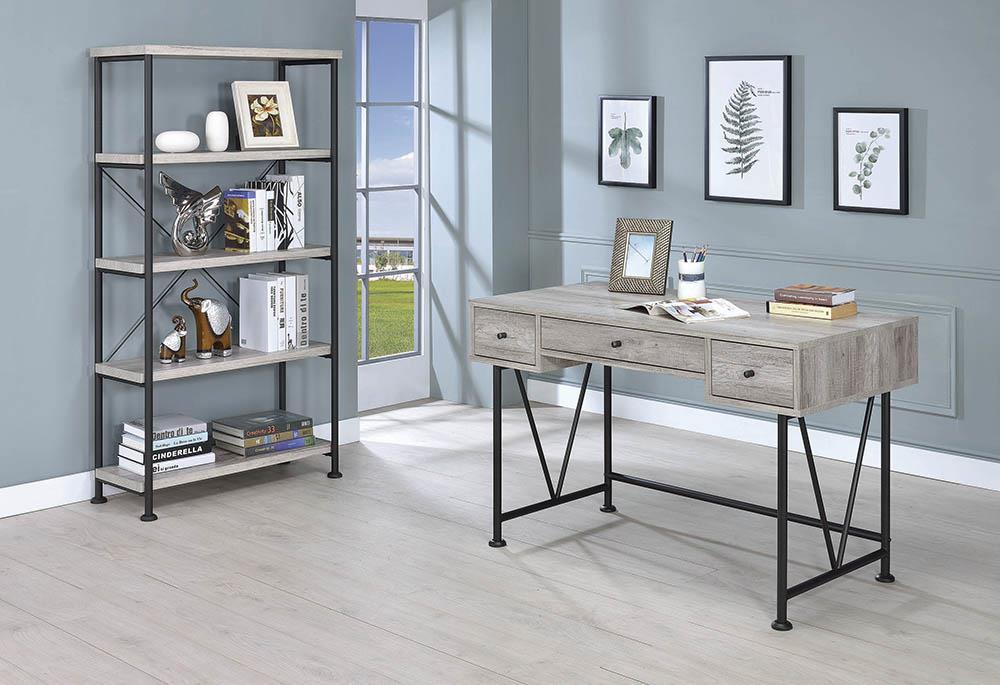 Analiese 4-shelf Open Bookcase Grey Driftwood - Furniture Land (Milwaukee, WI)