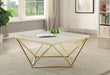 Elana Rectangle 2-shelf Coffee Table Glossy White - Furniture Land (Milwaukee, WI)