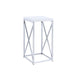 Edmund Accent Table with X-cross Glossy White and Chrome - Furniture Land (Milwaukee, WI)