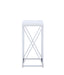 Edmund Accent Table with X-cross Glossy White and Chrome - Furniture Land (Milwaukee, WI)