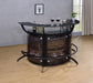 Dallas 2-shelf Home Bar Smoked and Black Glass - Furniture Land (Milwaukee, WI)