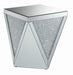 Amore Square End Table with Triangle Detailing Silver and Clear Mirror - Furniture Land (Milwaukee, WI)
