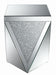 Amore Square End Table with Triangle Detailing Silver and Clear Mirror - Furniture Land (Milwaukee, WI)